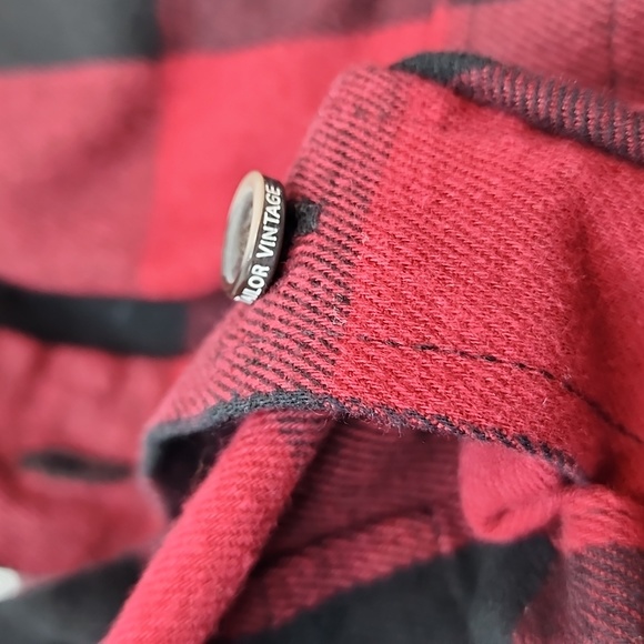 TAILOR VINTAGE BUTTON-DOWN LONG SLEVES BLACK & RED PLAD SHIRT, MEDIUM (M) - Picture 13 of 13